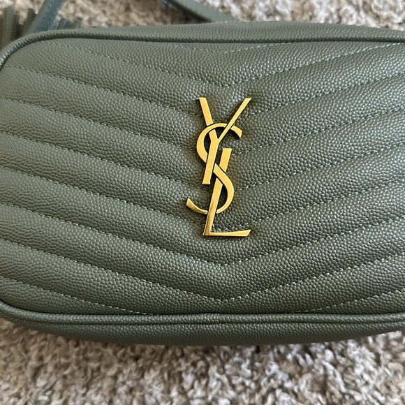 Yves Saint Laurent Olive Green Quilted Crossbody Bag - Picture 2 of 4
